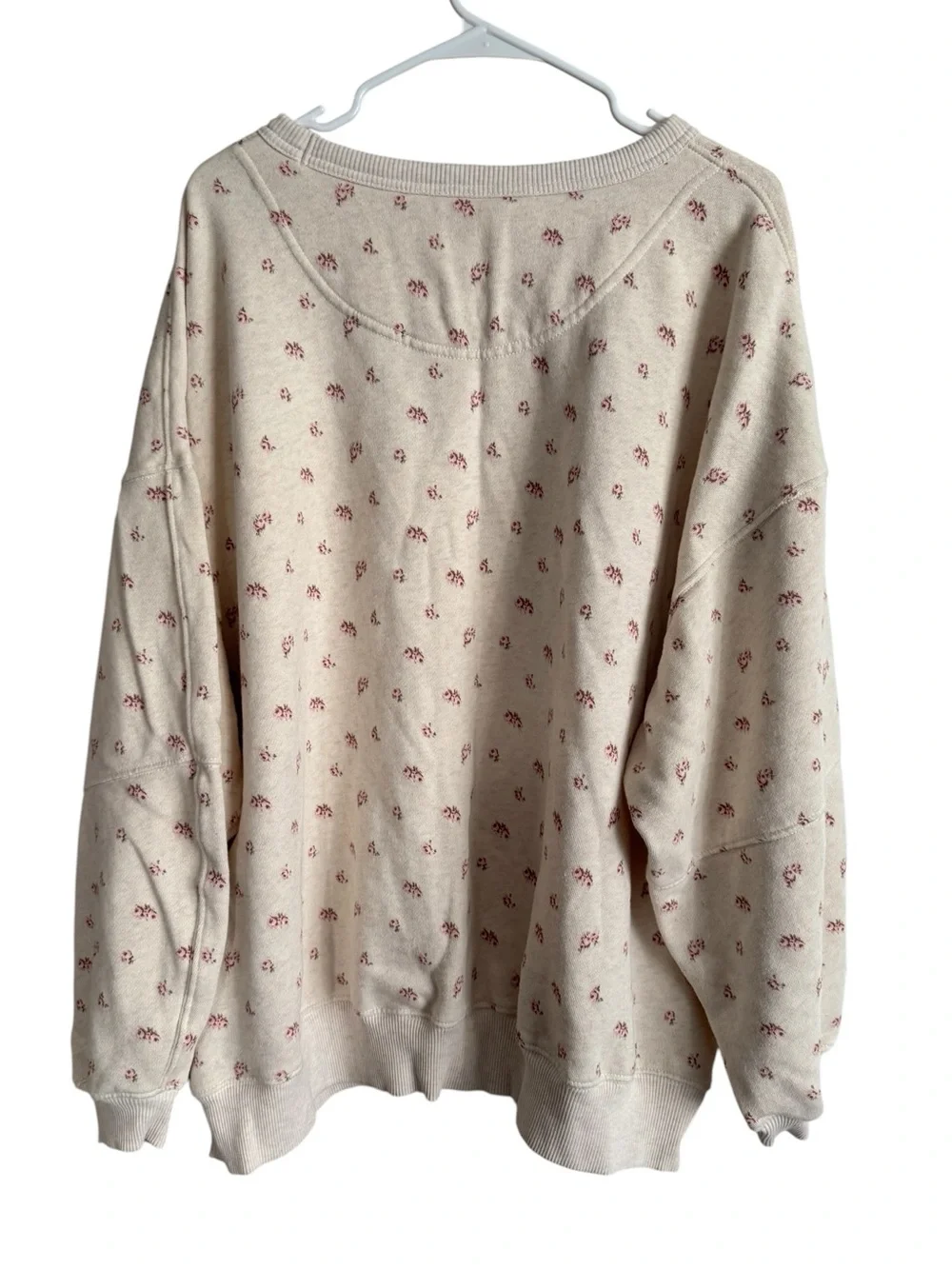 Aerie Cream Floral Print Crew Neck Sweatshirt - Picture 3 of 5